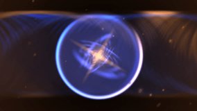 Blue Neon Orb Energy Swirl Abstract Motion Background. Vivid blue neon orb glows against a dark, smoky background, suggesting energy and motion. - Powered by Shutterstock - Get 15% off with code: PIKWIZARD15