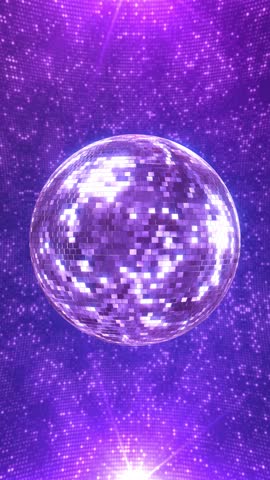 3D sparkling disco ball. Concept of night party. Neon Disco ball seamless VJ loop animation for music broadcast disco party, night clubs, music videos, LED screens and projectors 4K