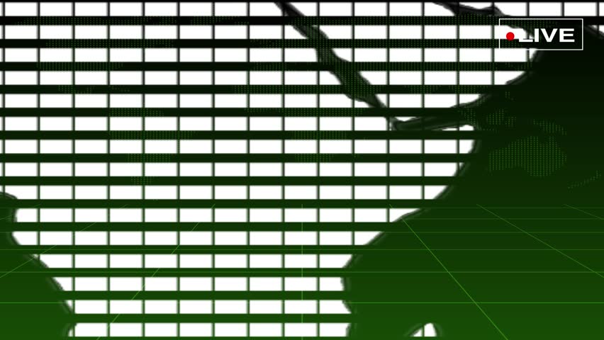 Top news template with transparent animated background and text. Modern news live streaming TV broadcast backdrop with 3d grid map animation
