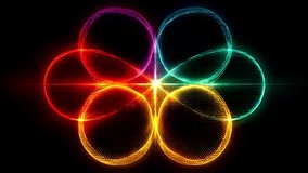 Dynamic glowing abstract fractal flower blooms with vibrant neon light trails in stunning digital art motion - Powered by Shutterstock - Get 15% off with code: PIKWIZARD15