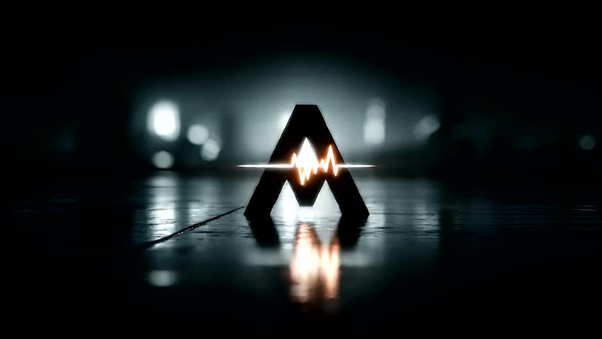 Dynamic abstract letter A logo with vibrant pulsing sound wave animation for modern tech and music branding