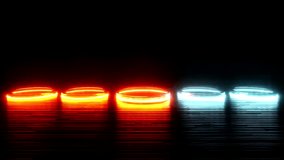 Dynamic neon rings glowing with vibrant colors against a dark backdrop, perfect for modern tech and design concepts - Powered by Shutterstock - Get 15% off with code: PIKWIZARD15