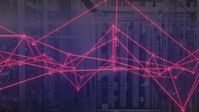 At start lit racks spawning neon-pink network graph pulsing, reshaping while visualizing data flow. Technology, cyberspace, futurism, digital, connectivity, innovation, infrastructure - Powered by Shutterstock - Get 15% off with code: PIKWIZARD15