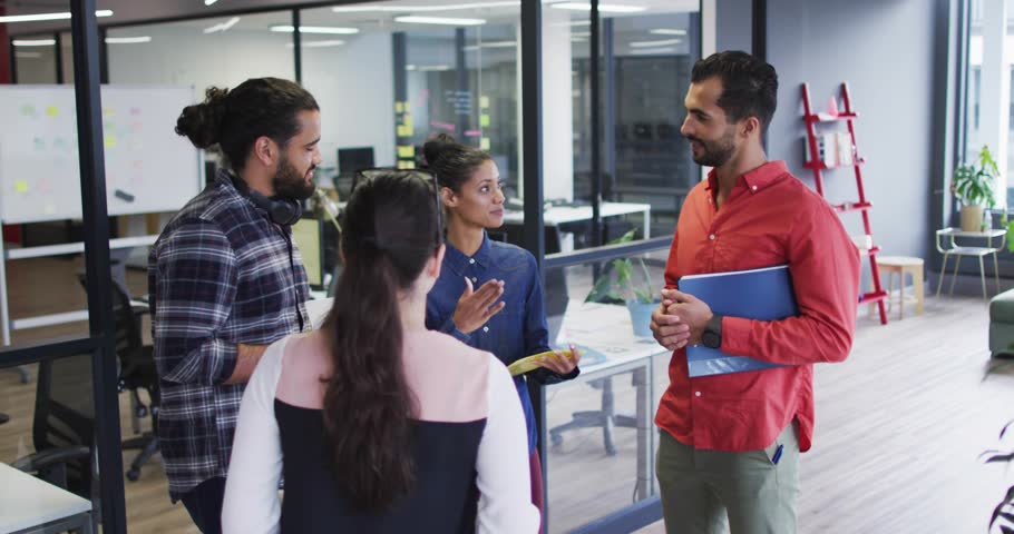 Office team starting business chat with hearts floating and like count rising to 95 for engagement. Collaboration, teamwork, communication, productivity, modernity, connection, digital interaction