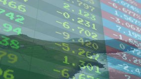 Transparent financial overlay starting live market data updating showing trend shifts over hills. Data visualization, financial analytics, ocean landscape, nature backdrop, high-tech - Powered by Shutterstock - Get 15% off with code: PIKWIZARD15