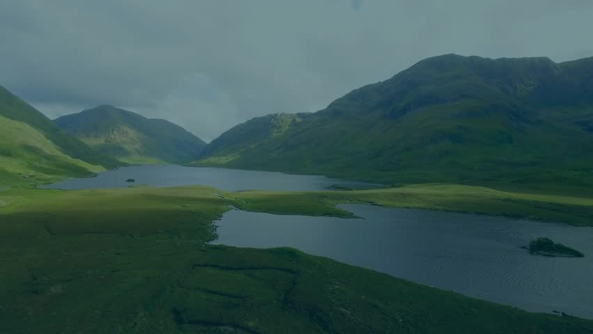 Sequence starting UI panels fading in loading data and gauges fluctuating for analysis. Futuristic, technology, mountainlandscape, visualization, innovation, analytics, contemporary