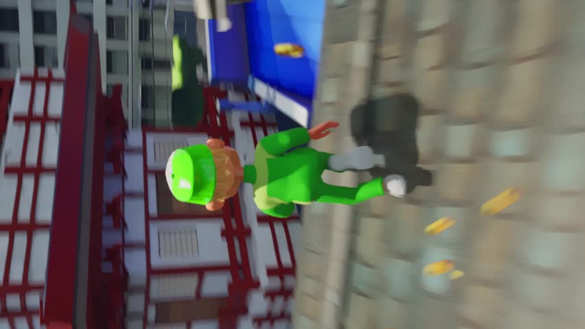 Playing fun arcade mobile runner game. Using a character in a green suit in a mobile runner game. Collecting yellow coins on map of digital mobile runner game. High Score. - Powered by Shutterstock - Get 15% off with code: PIKWIZARD15