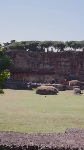 A panoramic view of Palatine Hill in Rome, Italy