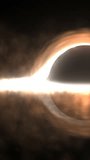 Cinematic close-up of a glowing black hole with an orange accretion disk surrounded by cosmic dust - Powered by Shutterstock - Get 15% off with code: PIKWIZARD15