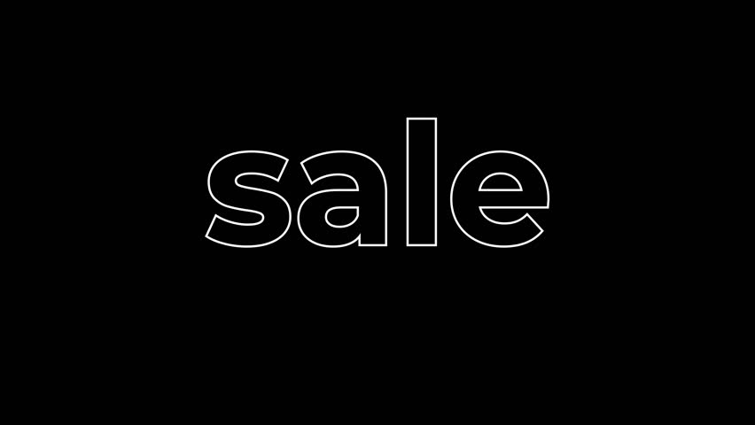 Clean and simple animated sales text featuring kinetic typography on a sleek black backdrop, ideal for black friday, cyber monday, and promoting various business and marketing offers