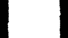 Black torn paper edge transition animation with rolling effect open and close moving vertical make side frame on white background and green screen. 4K ripped paper animated for transitions and frame. - Powered by Shutterstock - Get 15% off with code: PIKWIZARD15