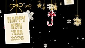 3D Christmas and New Year Background. Holidays greeting card and banner design template. Happy new year 2026 and Merry Christmas. Golden and shiny Christmas elements and decorations. - Powered by Shutterstock - Get 15% off with code: PIKWIZARD15