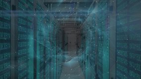 Teal glow initiating data streams scrolling along racks forming pulsing vortex visualizing portal. Cyberspace, technology, futuristic, digital, innovation, network, security - Powered by Shutterstock - Get 15% off with code: PIKWIZARD15