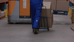 Warehouse worker pushing pallet jack past forklift while data overlay tracking inventory movement. Logistics, automation, productivity, industrial, technology, efficiency, storage - Powered by Shutterstock - Get 15% off with code: PIKWIZARD15