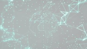 Globe appearing while nodes floating meshes drifting rotating globe pulsating network showing data. Global, digital, connectivity, network, futuristic, abstract, technology - Powered by Shutterstock - Get 15% off with code: PIKWIZARD15