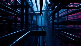 Journey Inside Intricate Pipeline, A dynamic 3D motion journey through an intricate pipeline, glowing circuits, perfect for a visual effects animation or a cyber rave showcase. - Powered by Shutterstock - Get 15% off with code: PIKWIZARD15