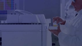 Overlay hitting 29% with charts, scientist inspecting and loading test tubes for lab analysis. Research, innovation, technology, precision, experimentation, discovery, science - Powered by Shutterstock - Get 15% off with code: PIKWIZARD15