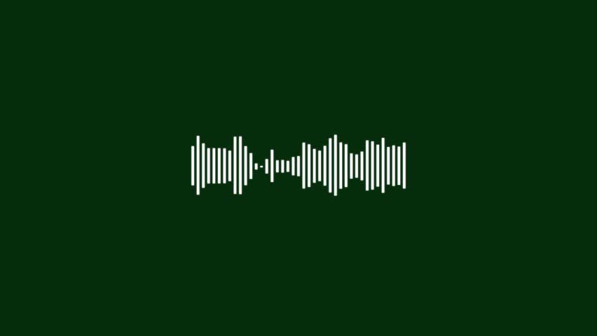 White Sound Waveform Icon on Deep Green Background audio equalizer