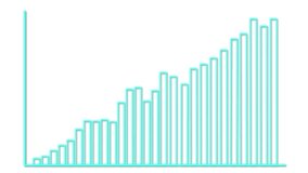 Light blue bar chart animates upward, illustrating progressive financial data growth on white background - Powered by Shutterstock - Get 15% off with code: PIKWIZARD15