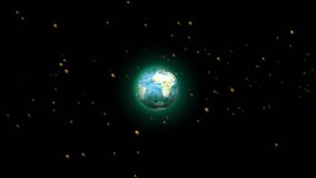 Digital economy animation showing globe surrounded by various currencies. Animated earth globe surrounded by currency symbols representing global finance. - Powered by Shutterstock - Get 15% off with code: PIKWIZARD15