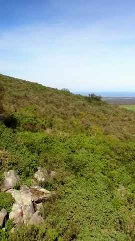 Video of rainbow fog over moving countryside landscape. find a rainbow day digitally generated video.