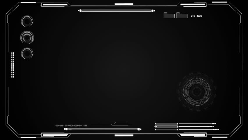 Futuristic HUD video frame Digital technology lines background. Technology HUD template. Frame viewfinder Interference. Hologram Noise Background Digital HUD futuristic motion graphic element cyber