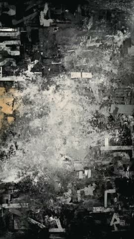 Chaotic Fast Motion Grunge Animation, Vertical Abstract Ripped Paper Background, Monochrome Distressed Stop Motion Loop for Social Media Stories
