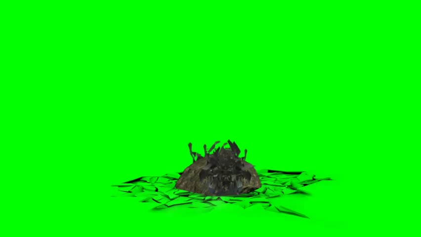 Meteor impact green screen background 