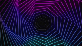 A dark background with glowing blue and purple hexagonal shapes forming a tunnel effect receding into the distance. - Powered by Shutterstock - Get 15% off with code: PIKWIZARD15