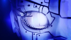 Robot Cyber futuristic digital technology eye spying and security control digital concept. Technology Big Data Neural computer background. Artificial intelligence Digital Biometric Security Screening - Powered by Shutterstock - Get 15% off with code: PIKWIZARD15