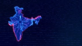 Indian Map backdrop of interconnected circuits, vibrant, futuristic aesthetic. glowing digital india map circuit board video. data transfer cyber, business exchange advanced global technology networks - Powered by Shutterstock - Get 15% off with code: PIKWIZARD15