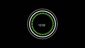 Green neon digital countdown timer animation clock hud loading progress circle seamless. Green neon countdown timer animation digital clock loading progress circle hud technology. - Powered by Shutterstock - Get 15% off with code: PIKWIZARD15