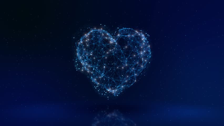 Futuristic Digital Heart Made of Blue Network Connections lines points love technology innovation human connection sci-fi digital for medical digital health cyber romance research, scanning, content. - Powered by Shutterstock - Get 15% off with code: PIKWIZARD15