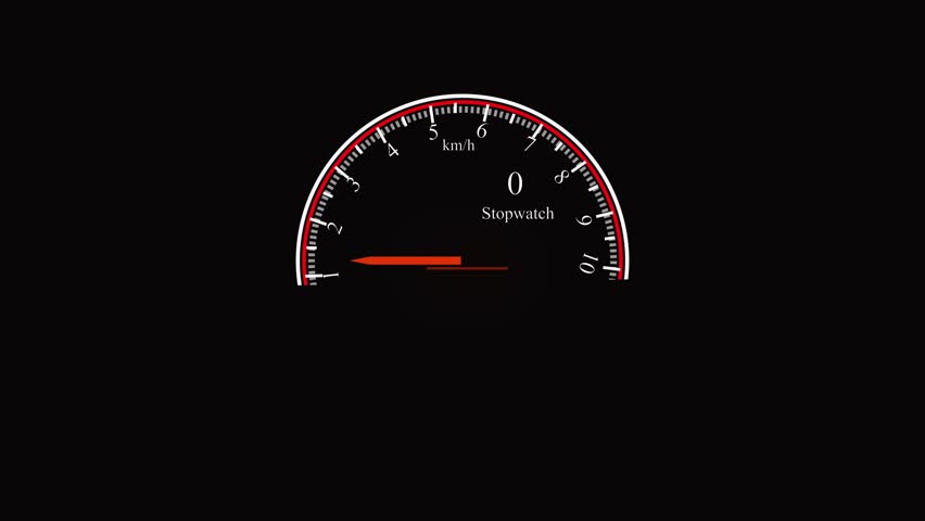 Animated speedometer 180 km gauge dial red yellow black dashboard hud interface loop. High speedometer animation 180 km red   black background motion graphics fast dashboard.