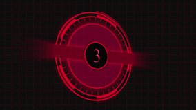 Futuristic red digital countdown timer number one hud interface animation seamless broadcast loop. Animated countdown timer number one red hud interface futuristic technology sci fi motion graphics. - Powered by Shutterstock - Get 15% off with code: PIKWIZARD15