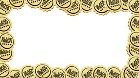 Golden black friday medallions border blank space. Perfect for sale promotions, advertising banners, social media posts, and festive marketing materials. - Powered by Shutterstock - Get 15% off with code: PIKWIZARD15