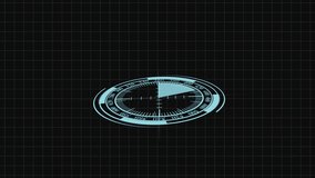 Animated hud rotating compass navigation reticle overlay futuristic digital display technology. Futuristic hud rotating compass navigation system animation digital interface sci fi seamless loop. - Powered by Shutterstock - Get 15% off with code: PIKWIZARD15