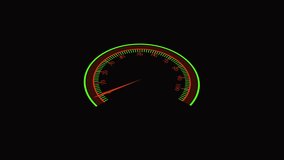 Digital speedometer gauge animation with red green lights meter dial progress bar performance measurement. Animated speedometer gauge meter dial digital technology red green. - Powered by Shutterstock - Get 15% off with code: PIKWIZARD15