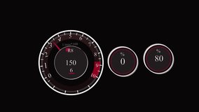 Car dashboard rpm gauge animation speedometer percentage meters digital display hud interface motion. Animated car dashboard rpm gauge speedometer percentage meters digital display. - Powered by Shutterstock - Get 15% off with code: PIKWIZARD15