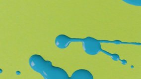 Close-up of Paint Splatter in Abstract Blue and Green Colors in 4K Ultra HD — Creative Art Background Featuring Color Splash Texture, Artistic Expression, and Modern Abstract Design - Powered by Shutterstock - Get 15% off with code: PIKWIZARD15