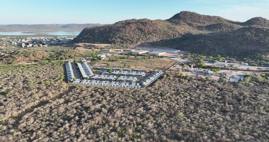 Gaborone residential houses aerial view in Botswana, Africa