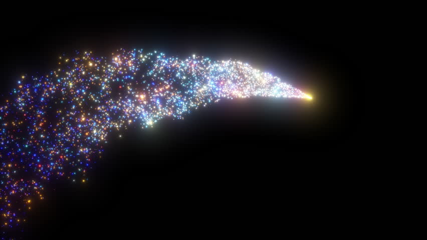 4K Rainbow Particle Explosion Animation with Glitters – Abstract Motion Trail Background Video