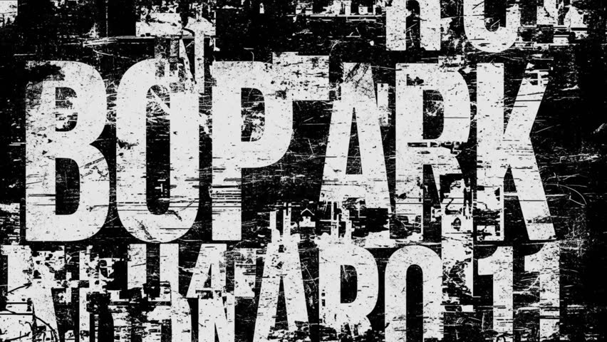 Abstract Grunge Typography Glitch Background Loop: Distorted Black and White Lettering Texture Animation