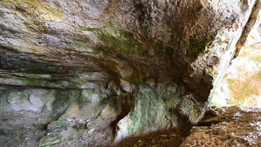 heaven and hell underground Green deep cave colorful stones