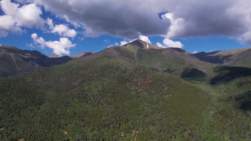 Aerial View of Mountains and Landscape of Colorado USA in Summer Season, Hills and Forest