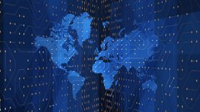 electronic world map formed from circuit board traces, digital background for global technology, communication, and connectivity - Powered by Shutterstock - Get 15% off with code: PIKWIZARD15