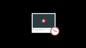 Video Player with Clock. Watch Time Concept Animation Video - Transparent - Powered by Shutterstock - Get 15% off with code: PIKWIZARD15