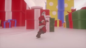 Running Santa Claus in Fantasy Christmas Gift Wonderland With Giant Presents - Powered by Shutterstock - Get 15% off with code: PIKWIZARD15