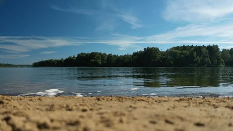 Static View Calm River Shore