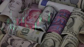 Us dollar, and many other countries' currencies china, uk, euro and many other countries; Financial data chart. Global finance online security concept digital composite. - Powered by Shutterstock - Get 15% off with code: PIKWIZARD15